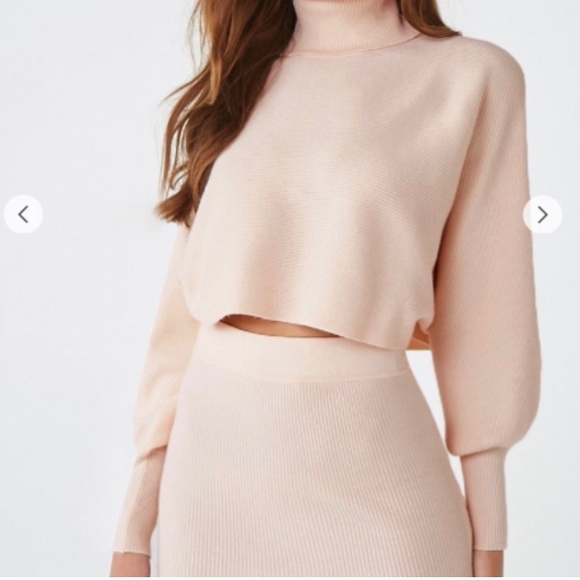 crop sweater and skirt set